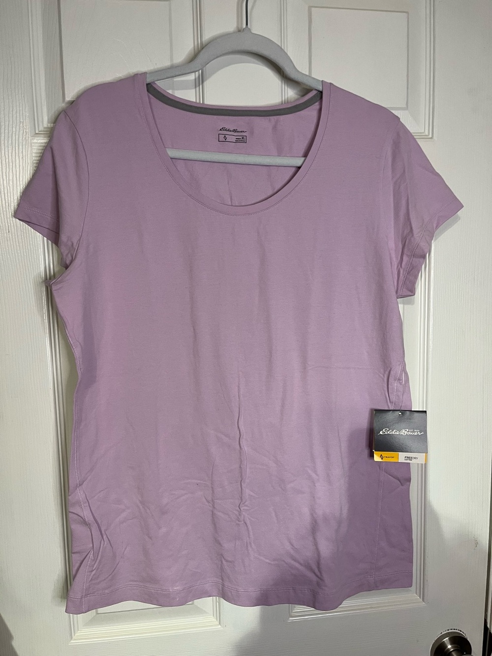 Eddie Bauer Light Lavender Scoop-Neck Short Sleeve Tee